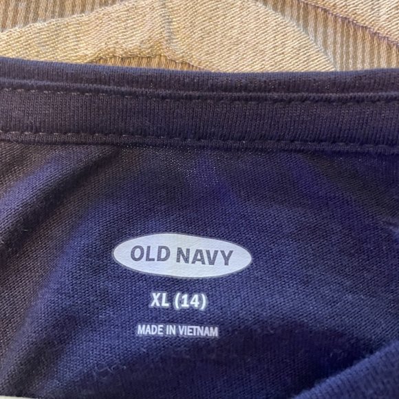 Girls Old Navy Striped Tunic Long Sleeve Shirt - Navy, White, Red Size XLarge 14 - Picture 4 of 4